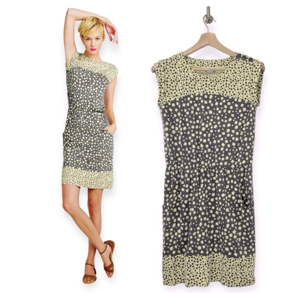 Boden Gray and Yellow Midi Dress